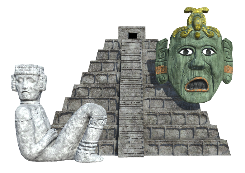 Grafismo de elementos Maya en 3D